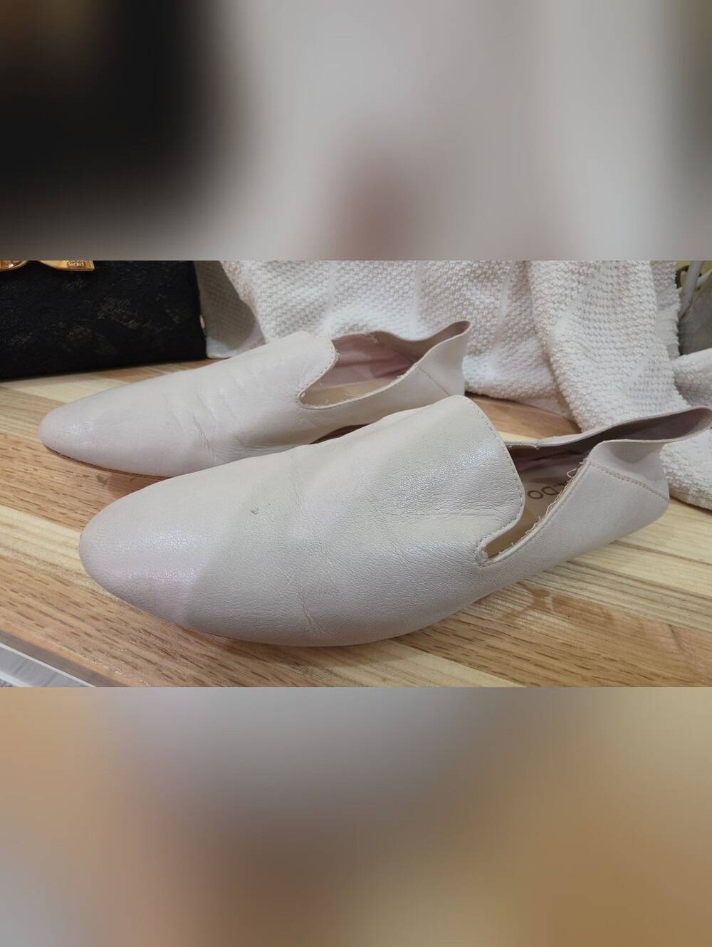 Aldo Cream Leather Slip-On Moccasins